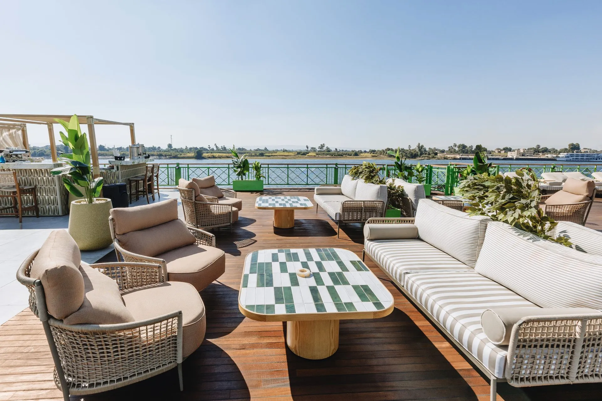 Sun deck of the Esmeralda Nile Cruise Nile cruise